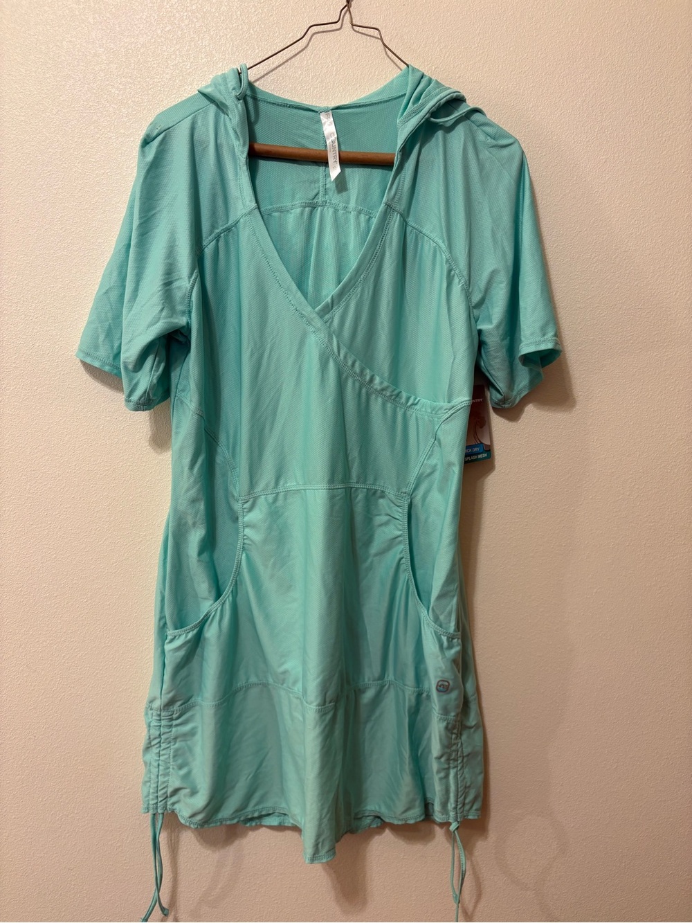 Free Country  mint green Hooded Swim Coverup